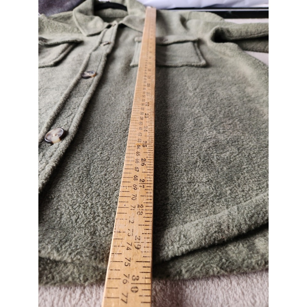 Faherty Holden High Pile Fleece Shirt Jacket Sage Green Cozy Shacket XL - Picture 9 of 10
